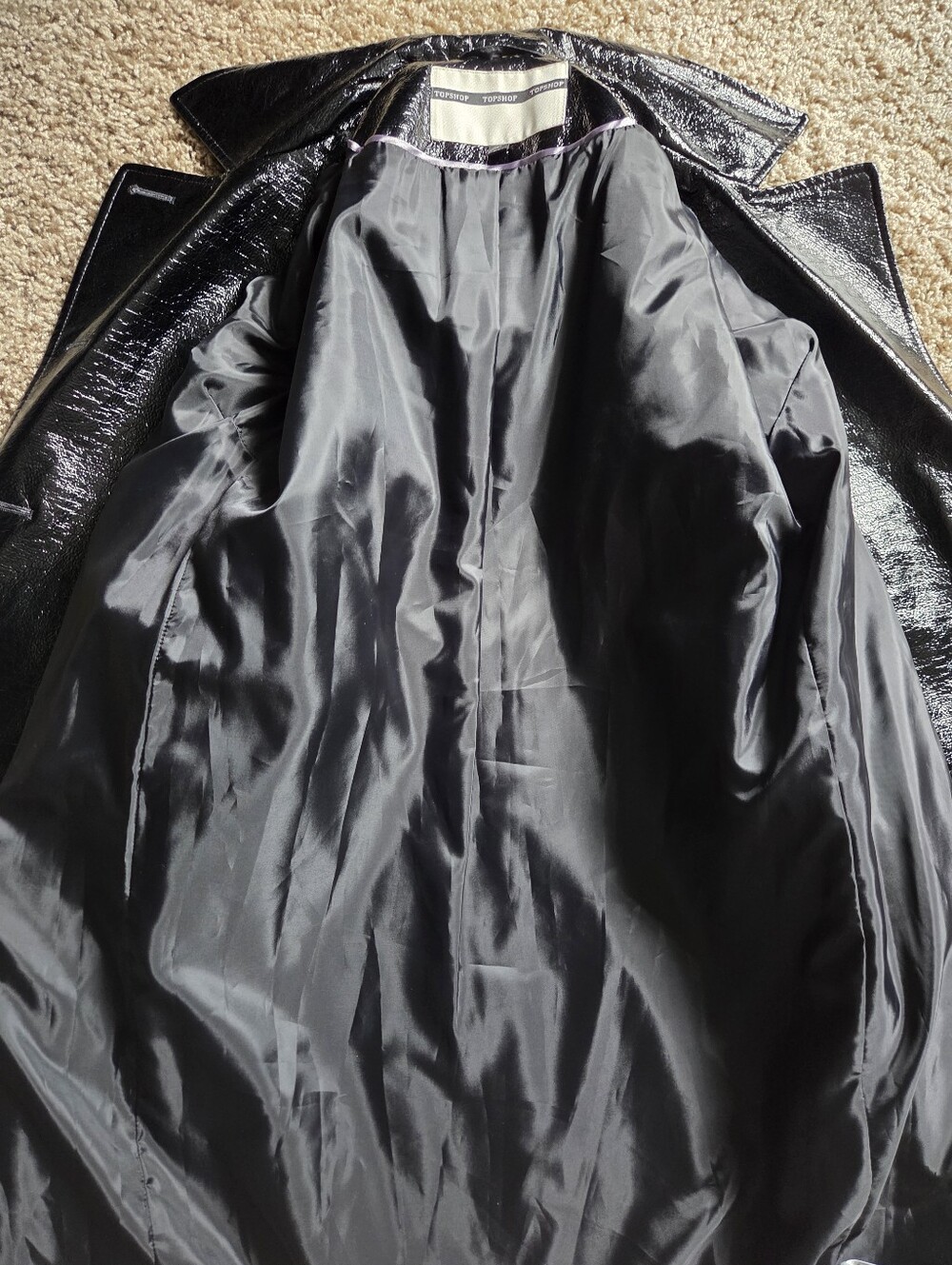 Topshop Faux Leather Trench - Picture 8 of 10